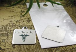 Breloques médicales épileptiques en acier inoxydable, plus de style pour choisir des pendentifs pour collier, 40 pièces, 4857290