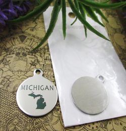 40 Stück Edelstahl-Charms „Karte von Michigan“, mehr Stil zur Auswahl von DIY-Anhängern für Halskette 9279478