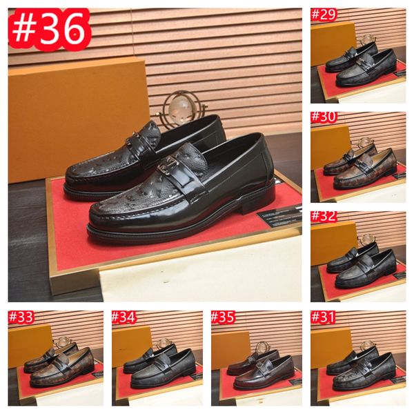 40Style Men's Designer Robe en cuir chaussure pointu de couture pointue Chaussures en hauteur non glissade