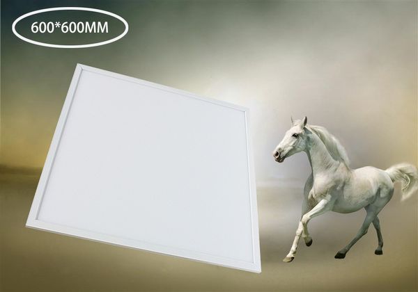 Envío gratis Alto brillo 48W 600x600mm Panel de luz LED Aleación de aluminio + PMMA 3000-6500K blanco, marco plateado disponible