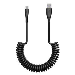 Cable de datos USB tipo C de 40W y 5A, Cable de carga rápida Micro USB con resorte para accesorios de teléfono Android, Cable USB para coche para Samsung