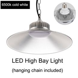 40W 60W 80W 100W 200W LED High Bay Light Almacén Luces industriales Accesorio AC85-265V LED Canopy Ligitng 6500K Lámpara de taller