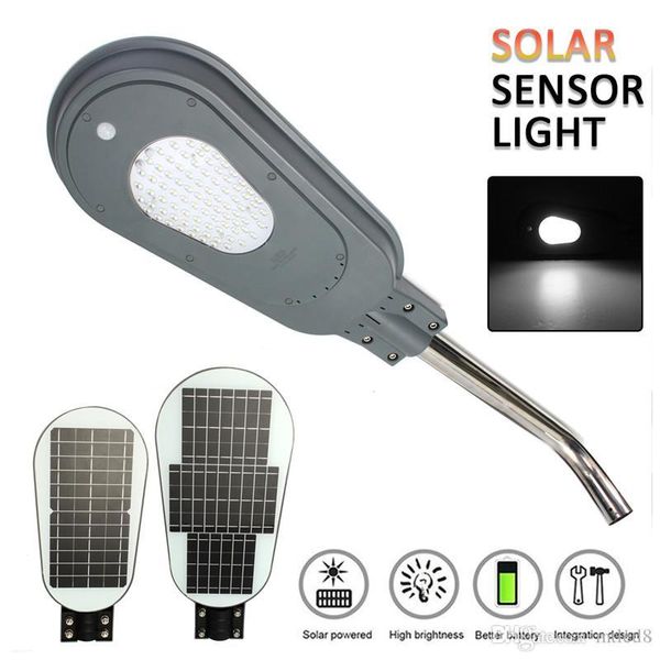 Réverbère solaire avec capteur de mouvement PIR, 40/60W, 82led, avec support, étanche, sécurité extérieure, gouttière, Patio, chemin de jardin