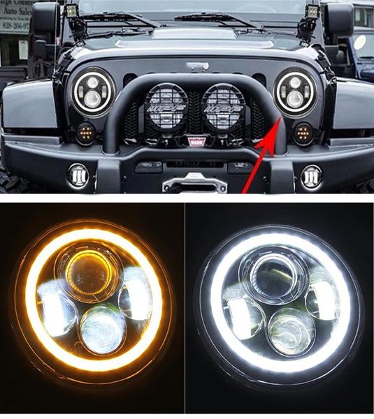 Faro proyector LED de 40W y 7 pulgadas, anillo Halo de Ojos de Ángel y luz antiniebla de 4 pulgadas para Jeep Wrangler JK LJ Unlimited2577882