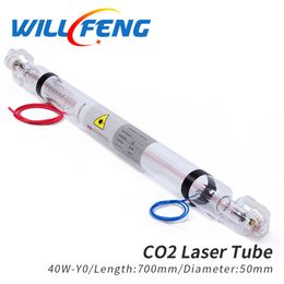 Will Fan 40w Co2 Laser Tube Longueur 700mm Diamètre 50mm Lampe Laser En Verre Pour Gravure Cutter Et Machine De Marquage