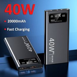 40W snel opladen Power Bank Portable 20000mah Charger Digital Display External Battery Pack voor iPhone Xiaomi Samsung