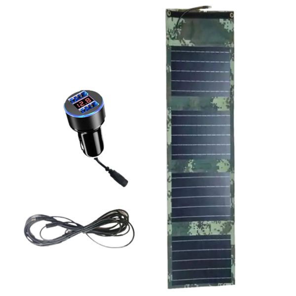 Kit de panneaux solaires portables 40 W, pliable, étanche, ETEF avec sortie USB double DC pour l'extérieur, lampes de camping, banque d'alimentation pour téléphone portable, ventilateur USB, randonnée, batterie 12 V