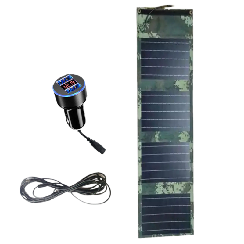 Kit de painéis solares portáteis de 40 W Bolsa dobrável à prova d'água ETEF com saída USB DCDual para luzes de acampamento ao ar livre Banco de energia do telefone móvel Ventilador USB para caminhadas 12V Bateria