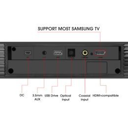 40W TV Soundbar Hifi Speaker Home The Sound Bar Bar Bluetooth Compatible Soporte de altavoces óptico Compatible HDMI para Samsung TV