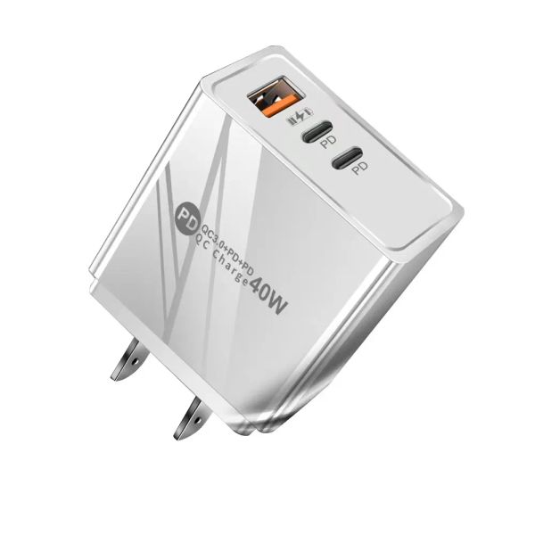 Chargeur rapide USB C 40W charge rapide double PD type C adaptateur de chargeur mural prise ue US UK pour Samsung S24 iPhone 15 chargeur de téléphone portable Xiaomi