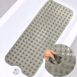 40x100cm Gran colchoneta de ducha de bañera sin deslizamiento de baño extra de baño de seguridad larga con orificios de drenaje alfombra lavable almohadilla doméstica 240520