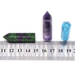 Tour ponctuelle 40x10 mm baguette des pierres naturelles Amethyste cristal poli reiki cicatriss