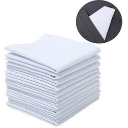 40x40 cm 12 pièces blanc 100 serviettes en coton serviette réutilisable mouchoir en tissu Diner Banquet fête de mariage décorations de Table à la maison 240112