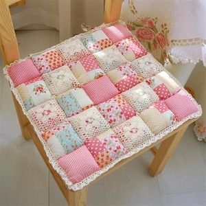 40x40cm Bloemstijl Vierkante Katoenen Zitkussen Sofa Auto Mat Thuis Keukenstoel Sit Pad Mat Kussens Home Decor 220406