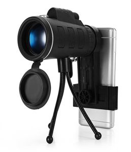 Télescope monoculaire 40X60 Clip de téléphone trépied HD Vision nocturne prisme portée pour la chasse Camping escalade pêche avec boussole 10 pièces in8250133