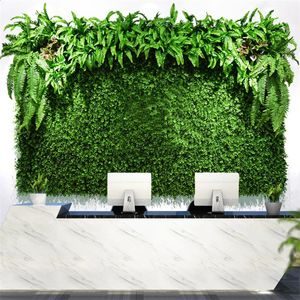Plantes artificielles vertes 40x60cm, décoration murale DIY, Simulation de feuille d'herbe, décoration de jardin extérieur pour bureau, fleur 240127