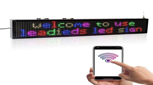 40x6 pulgadas RGB WiFi 7Colors SMD LED anuncios de LED Storefront Mensaje Boardopen Signo Pantalla de desplazamiento programable para Coffee Bar256Z2131727