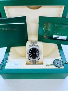 41 Cadran Noir Rhodium Gris Acier Inoxydable 126334 Watch Box Montre de Luxe pour Homme