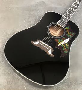 41 Dove Series Black Lacquer Profil en bois massif Guitare acoustique folk 258