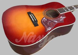 41 guitare acoustique de Type D en épicéa massif rouge cerise faite à la main, guitare électrique oiseau de haute qualité
