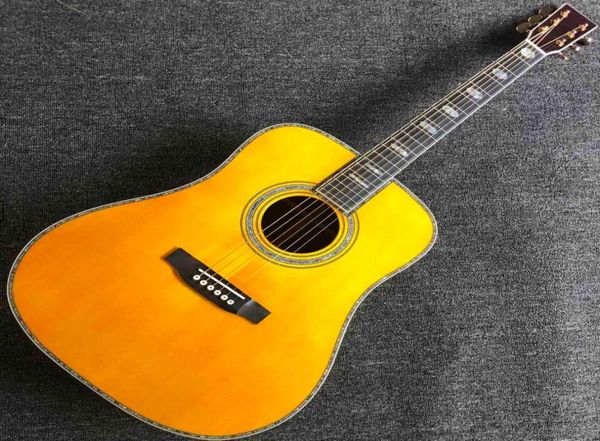 41 pouces D45 Modèle terreau Panneau jaune en bois massif acoustique acoustique Guitar3651952