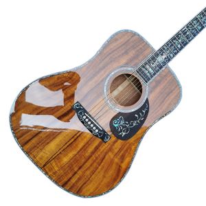 Guitare acoustique D45 en bois de koa et noir, 41 pouces, véritable abalone