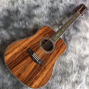 Guitarra acústica eléctrica folk modelo D45 de madera KOA completa de 41 pulgadas