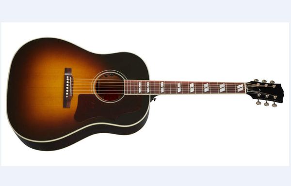 Guitare acoustique de luxe jumbo j45, 41 pouces, finition noire, solide, guitare folk acoustique, manche en palissandre