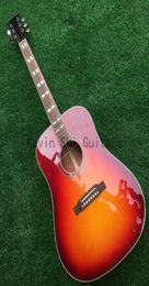 41 pouces Humming Guitare acoustique Cherry Red Sunburst Finition Solid Top Hbird folk guitare acoustique Rosewood Fretboard8786712