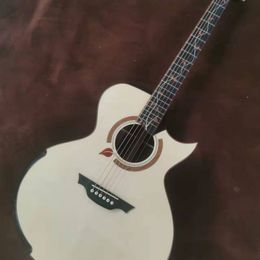 Guitarra hecha a mano con barril SJ de 41 "hecha con incrustaciones de flor de vida de alta configuración (palo de rosa de abeto) que se refiere a tocar guitarra acústica folk