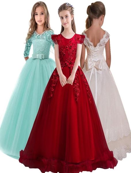 414 años Adolescentes de encaje Niños Niñas Boda Vestido largo para niña Vestido elegante para fiesta de princesa Vestido formal Vestido para niños 039 2357397