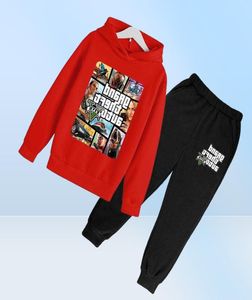 414y 2021 Game de vêtements de mode décontractée pour enfants GTA 5 Hoodies GTA Street Outwear Boys Hip Hop Suit Children SweatshirtPants G5951829
