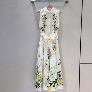 416 XL 2024 Milan Runway Dress Spring zomer Mouwloze damesjurk mode mode hoogwaardige jjj