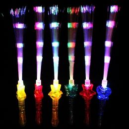 41cm LED Knipperende Stick Toy Kleurrijke Sticks Light Magic Wands Stick Speelgoed Glow door Fiber Optic Concert F0415