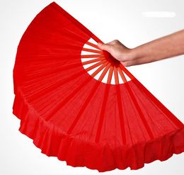 41 cm Solid Black Red Folding Hand Fans Craft Dance Pesportce Wedding Party Souvenir Decoration Supplies Z11023