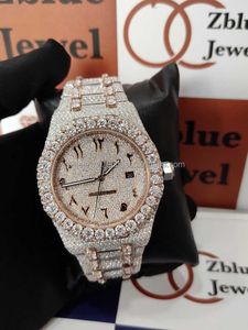 Luxury Diamond Watch41mm Árabe Dial Premium Calidad premium Hazada VVS Claridad Moissanite Diamante Estudio de acero inoxidable de lujo para pareja para pareja