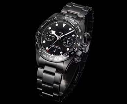 Reloj cronógrafo de 41 mm para hombre, reloj de pulsera resistente al agua con cristal de zafiro, cronómetro con movimiento automático 7750, relojes casuales de alta calidad, pulsera crono