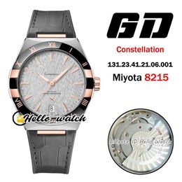 41 mm coaxiaal 131 23 41 21 06 001 horloges Miyota 8215 automatisch herenhorloge witte wijzerplaat tweekleurige rosé gouden kast zwarte lederen band H296L