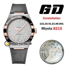 41 mm coaxiaal 131 23 41 21 06 001 horloges Miyota 8215 automatisch herenhorloge witte wijzerplaat tweekleurige rosé gouden kast zwarte lederen band H2202