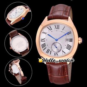 41 mm Drive de WGNM0003 Montres blanches Cadran en quartz Swiss Watch Rose Gold Case Brown Le cuir en cuir Sport Sport Wrists High Quali2269