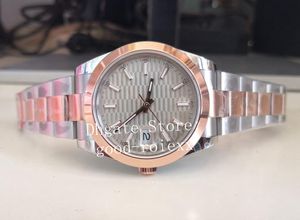 41mm Everose Montres Homme Or Rose Montre Homme Bp Automatique 2813 Lunette Lisse Wimbledon Mécanique Bpf Champagne Pit Motif Gris Ardoise 21600 Vph/Hz Montres-bracelets