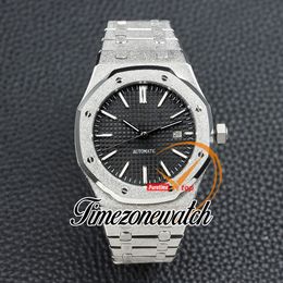 41 mm nieuw automatisch herenhorloge met zwarte textuur 15400 zilvervorst goudkleurige stalen kast armband datum herenhorloges timezonewatch z20c