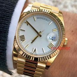 41mm Rose Gold Heren Genève Horloge Groen Romeinse heren Luxe Automatisch uurwerk ontwerper Daydate Damesmode Horloges WristWatc261E