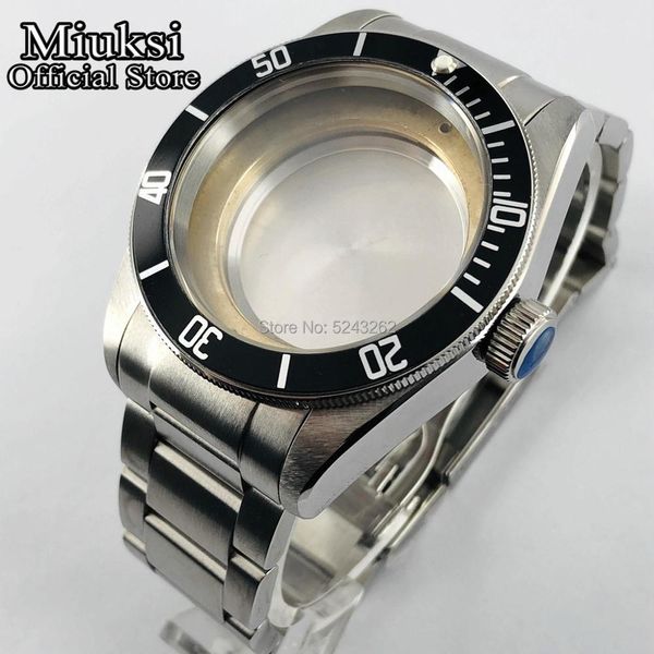 Boîtier de montre en verre saphir 41mm, adapté à ETA 2836,Mingzhu 2813 miyota 8205 8215 série 82, boîtier de montre pour hommes