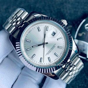 41mm Argent 316l Bracelet en acier inoxydable 126331 126301 Lunette cannelée Ice Out Mécanique Mouvement automatique Montres de mode pour hommes