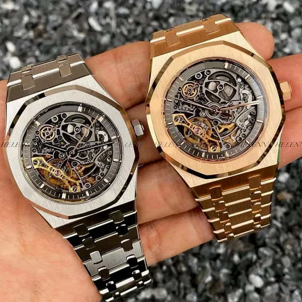 Skeleton de 41 mm Ratio de lujo Relojes mecánicos automáticos Classic 15400st 15300 Audemar Dail Automático Watmen Watchmen Uomo Uhren Orologio di Lusso Montre de Luxe