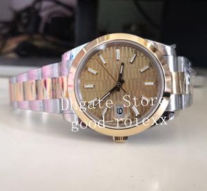 41 mm geelgouden horloges heren Bp-horloge heren gladde ring Golden Pit-patroon automatisch 2813 staal zilvergrijs Wimbledon parelmoer mechanische Bpf-horloges