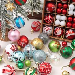 42/44 PCS Kleurrijke kerstballen Kerstboom ornamenten Xmas Hangende hangers Home Decor Nieuwjaar Geschenken Noel Navidad