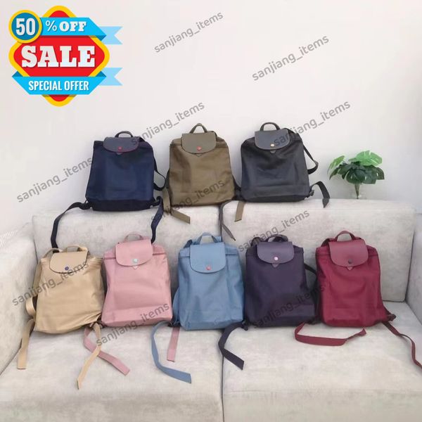 42 COLORES Mochila de nailon bolso escolar plegable mujeres hombres estudiantes mochilas al aire libre bordado impermeable viaje duffle deportes mochila de día bolsos de hombro de gran tamaño NUEVO