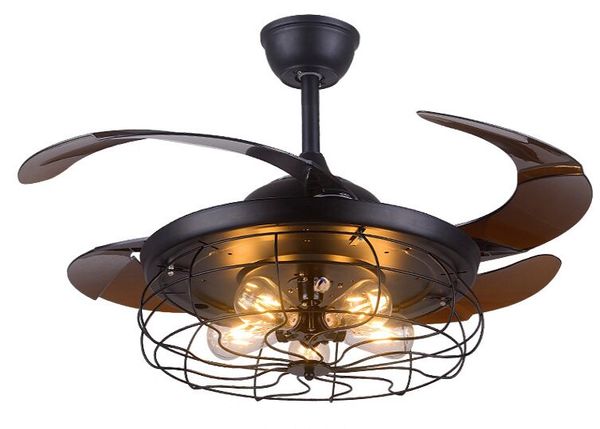 42 pouces Edison ampoule Village ventilateurs de plafond pliants avec lumières classique Loft salon industriel plafonnier ventilateur lampe MYY